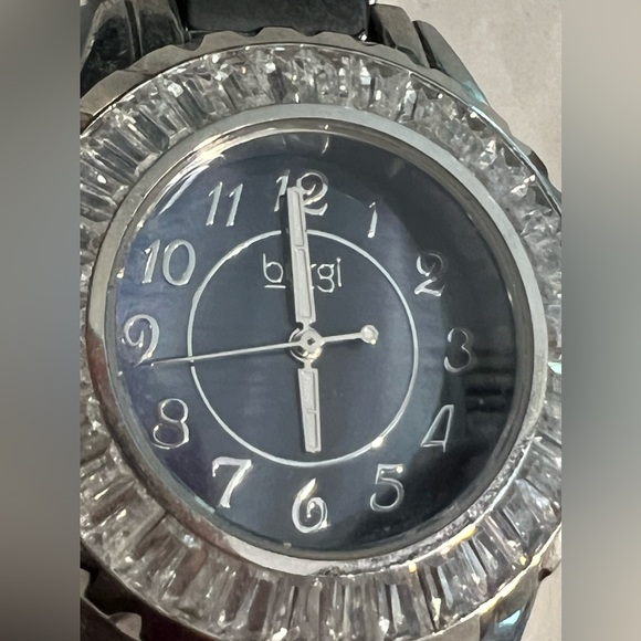 BURGI One of a kind black watch with crystal accents! Brand new, never used! - Picture 3 of 7